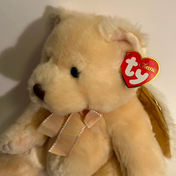 2003 TY Beanie Babie Classic Gloria Angel Bear Gold Wings 12” stuffed animal - Picture 6 of 7